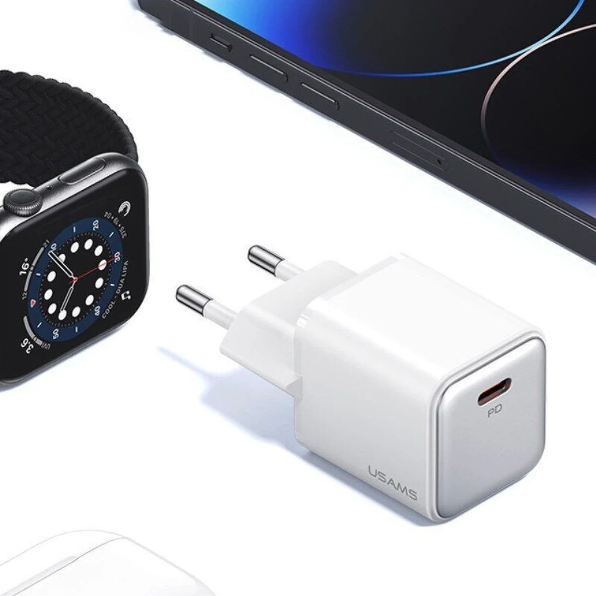 СЗУ Usams US-CC183 PD20W 1C X-ron Series White