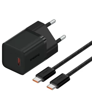 СЗУ Baseus GaN5 Fast Charger (mini) 30W (1USB-C) + кабель Type-C to Type-C (P10110902) Cluster Black