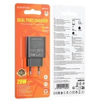 СЗУ Borofone BA88A Navy PD20W+QC3.0 (1USB-A/1C) Black