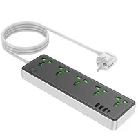 Удлинитель Hoco AC13A Safety Socket (3USB-A/1C/5xSocket) (1.5m) Black