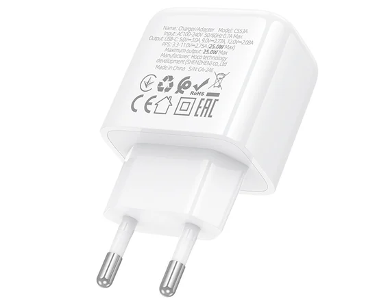 СЗУ Hoco CS53A Surplus PD25W (1USB-C) White