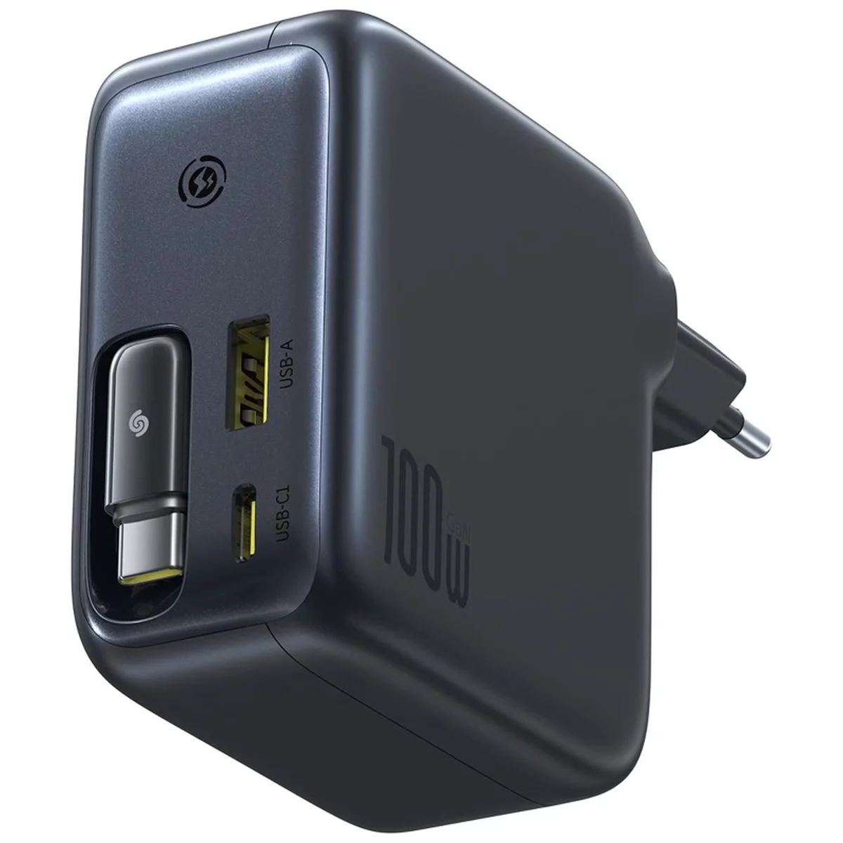 СЗУ Baseus EnerCore CJ11 PD100W+QC3.0 with retractable cable (1USB-A/2C) (E0120M) Cluster Black