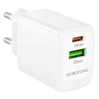 СЗУ Borofone BN27 Fuente PD20W+QC3.0 (1USB-A/1C) White