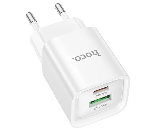 СЗУ Hoco C147A PD20W+QC3.0 (1USB-A/1C) White
