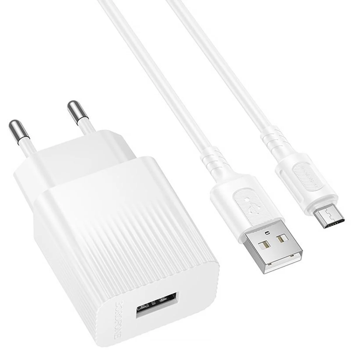 СЗУ Borofone BAS71A Source 10.5W (1USB-A) + кабель USB to MicroUSB White