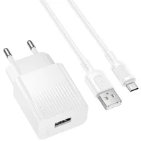 СЗУ Borofone BAS71A Source 10.5W (1USB-A) + кабель USB to MicroUSB White