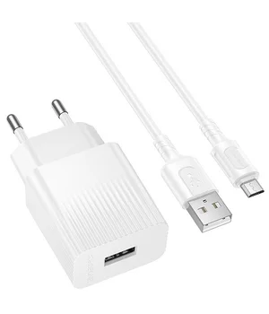 СЗУ Borofone BAS71A Source 10.5W (1USB-A) + кабель USB to MicroUSB White