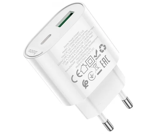 СЗУ Hoco C109A Fighter PD20W+QC3.0 (1USB-A/1C) White