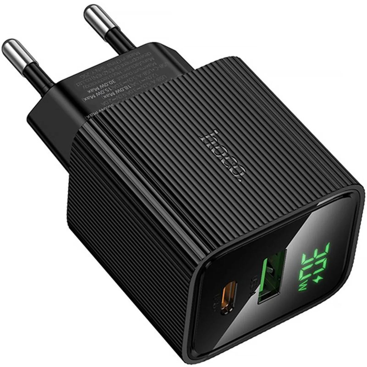 СЗУ Hoco CS84A Excellent with digital display PD30W+QC3.0 (1USB-A/1C) Black
