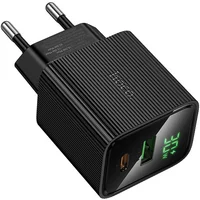СЗУ Hoco CS84A Excellent with digital display PD30W+QC3.0 (1USB-A/1C) Black