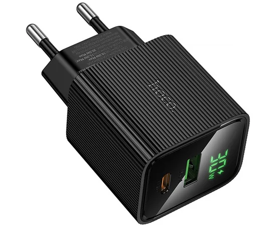 СЗУ Hoco CS84A Excellent with digital display PD30W+QC3.0 (1USB-A/1C) Black