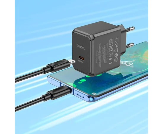 СЗУ HOCO CS13A Ocean PD20W (1USB-C) + Type-C to Type-C Black
