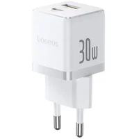 СЗУ Baseus Palm Fast Charger 30W (1USB-A/1C) (P1011160A) Moon White