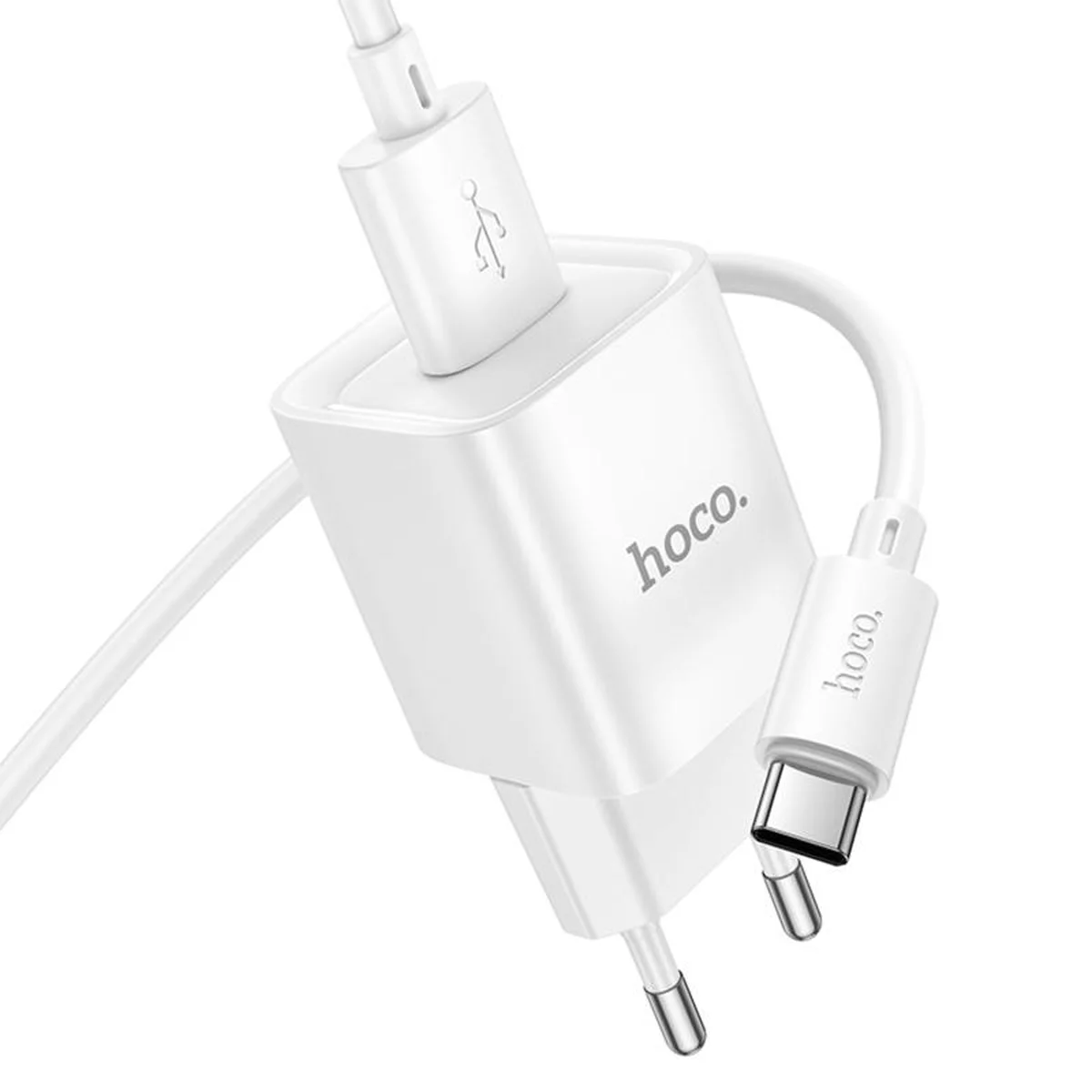 СЗУ Hoco C145A Charm QC3.0 18W (1USB-A) + кабель USB to Type-C White