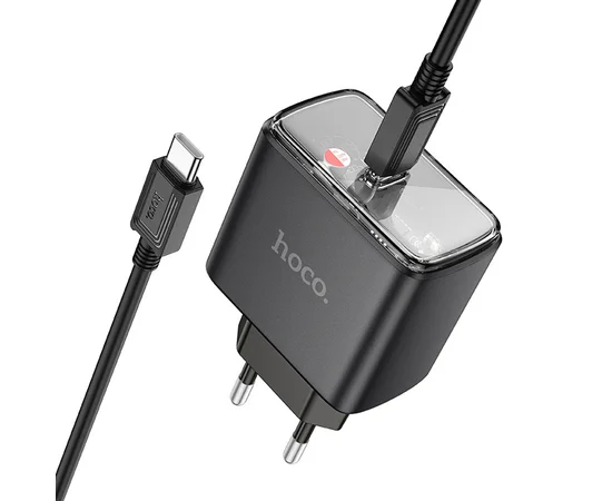СЗУ Hoco CS41A Smart PD35W (1C) + Type-C to Type-C Black