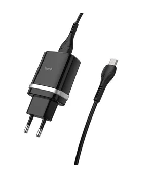 СЗУ Hoco C12Q Smart QC3.0 3A (1USB-A) + кабель USB to MicroUSB Черный