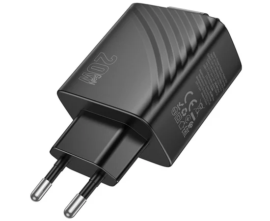 СЗУ Hoco N57 Full PD20W with retractable cable Type-C (2USB-C) Black