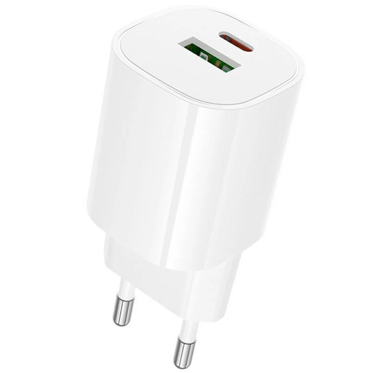 СЗУ Borofone BA104A Pudding PD20W+QC3.0 (1USB-A/1C) White
