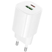 СЗУ Borofone BA104A Pudding PD20W+QC3.0 (1USB-A/1C) White