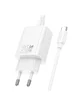 СЗУ Hoco N61 Gentle PD20W+QC3.0 (1USB-A/1C) + кабель Type-C to Type-C White