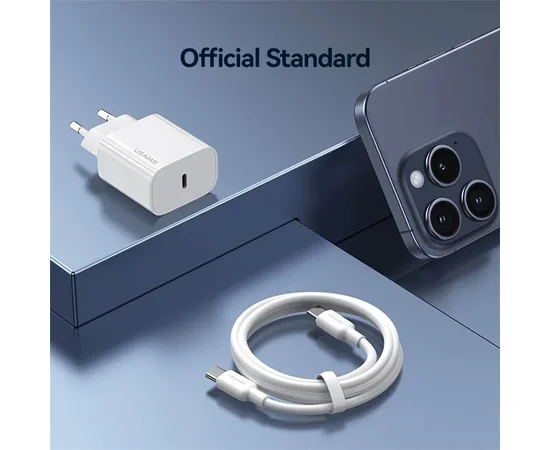 СЗУ Usams US-OYXLTZ01 CC226 PD20W + SJ711 60W Type-C to Type-C Yi Series White