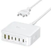 СЗУ Baseus EnerFill FH21 PD120W+QC3.0 6in1 (2USB-A/4C) (E0120T) Moon White