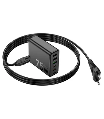 СЗУ Hoco C133A Earl 6-port PD75W (3C3A) Black