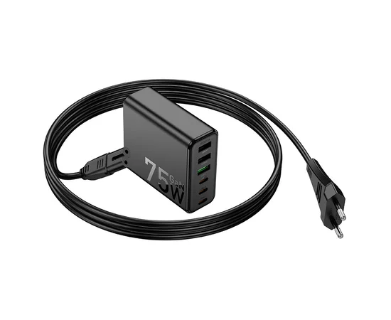 СЗУ Hoco C133A Earl 6-port PD75W (3C3A) Black