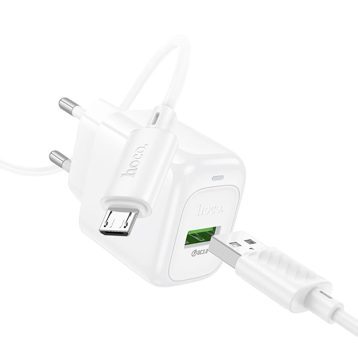 СЗУ Hoco CS52A Surplus QC3.0 (1USB-A) + кабель USB to MicroUSB White