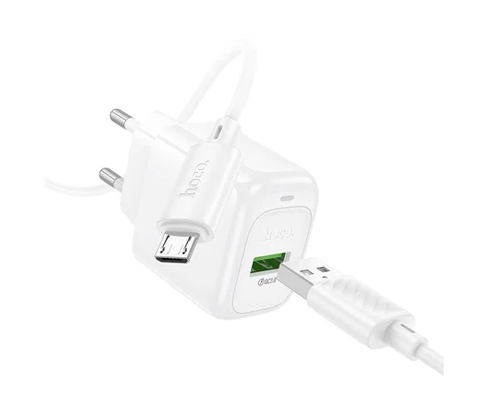 СЗУ Hoco CS52A Surplus QC3.0 (1USB-A) + кабель USB to MicroUSB White