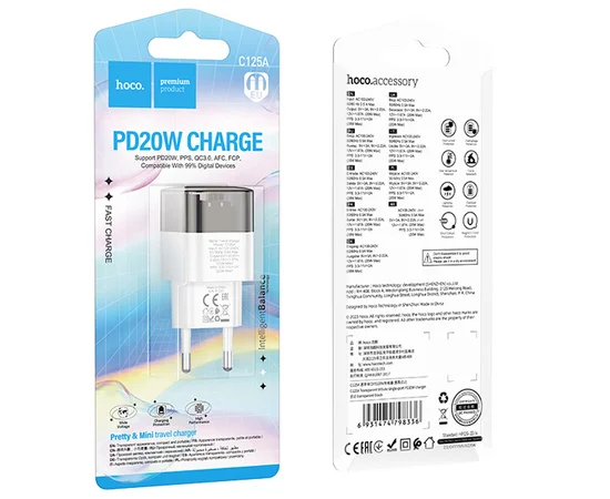 СЗУ Hoco C125A Transparent PD20W (1USB-C) Transparent black