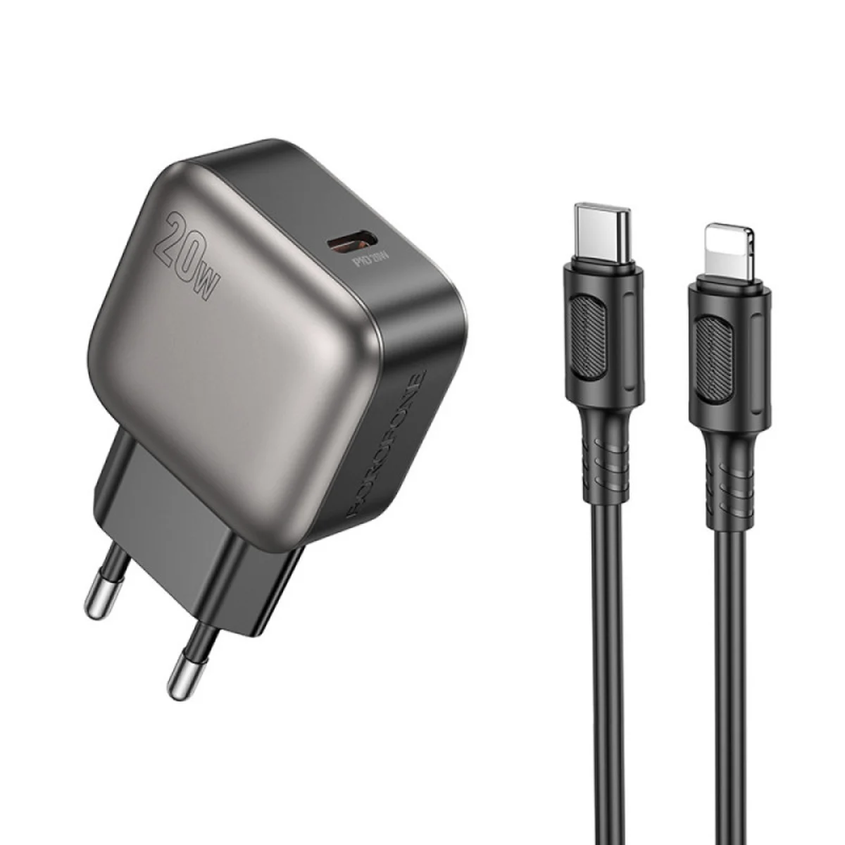 СЗУ Borofone BAS53A Absolute PD20W (1USB-C) + кабель Type-C to Lightning Black