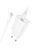 СЗУ Hoco C143A Benefit PD20W (1USB-C) + кабель Type-C to Type-C White