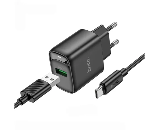 СЗУ Hoco C140A Smart QC3.0 (1USB/3A) + Type-C Black