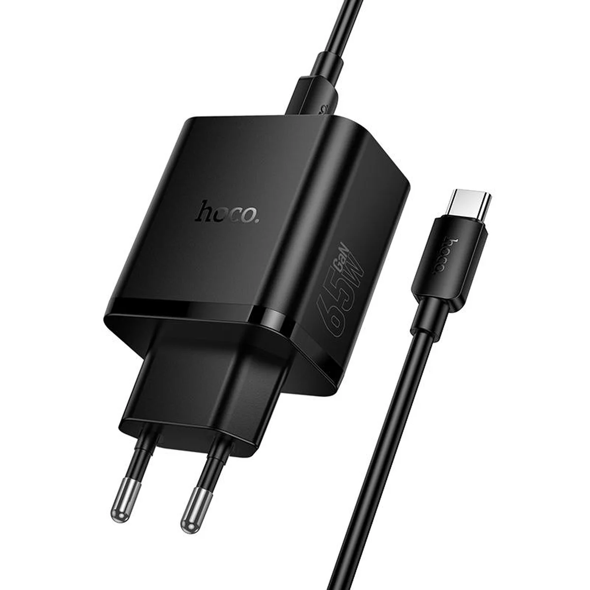 СЗУ Hoco N75 Grande 65W QC+PD (1USB-A/2C) + кабель Type-C to Type-C Black