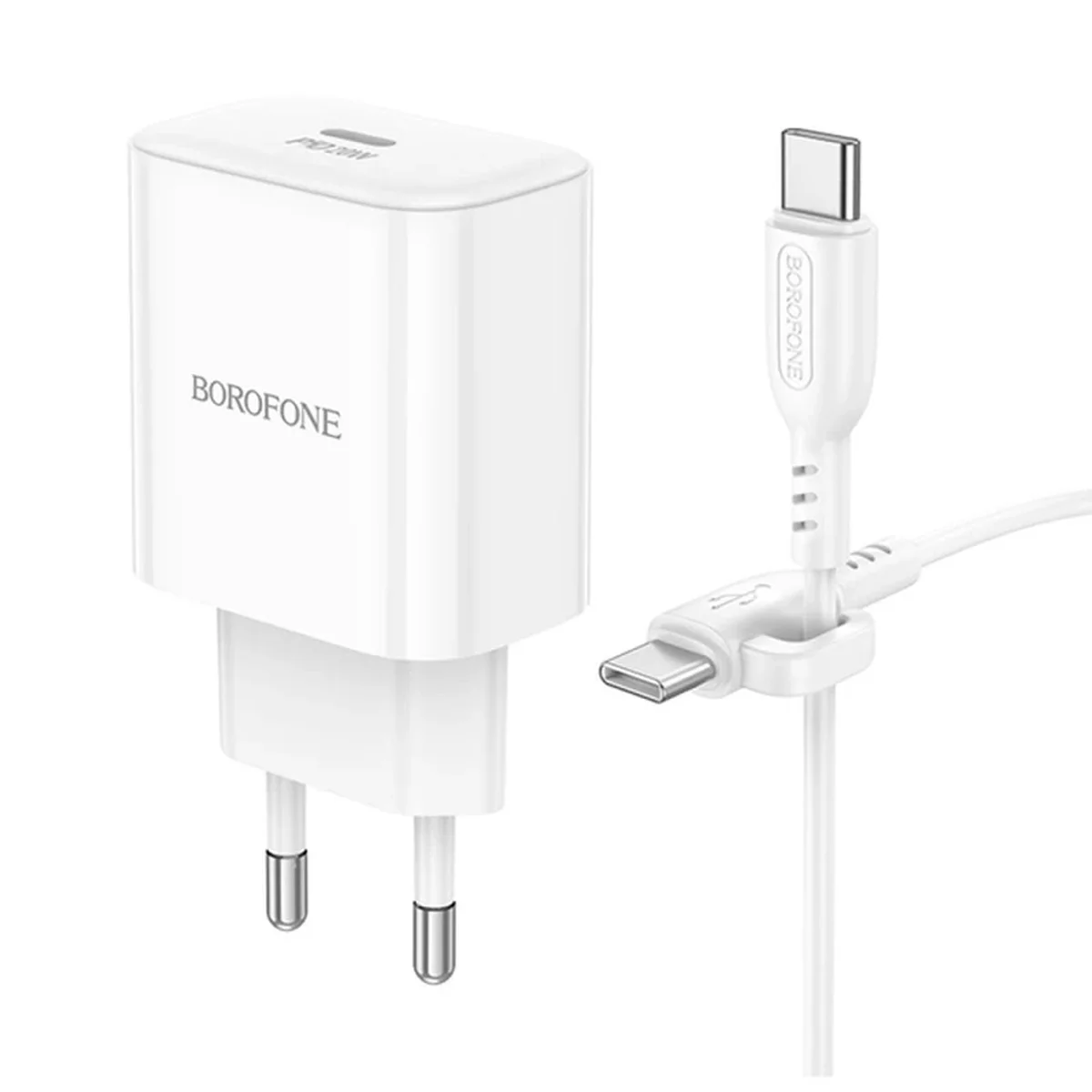 СЗУ Borofone BA81A PD20W (1USB-C) + Type-C to Type-C White