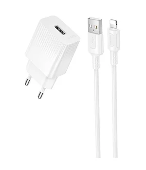 СЗУ Borofone BAS71A Source 10.5W (1USB-A) + кабель USB to Lightning White
