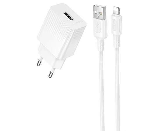 СЗУ Borofone BAS71A Source 10.5W (1USB-A) + кабель USB to Lightning White