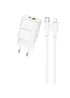 СЗУ Borofone BN14 Royal PD30W+QC3.0 (1USB-A/1C) + кабель Type-C to Lightning White