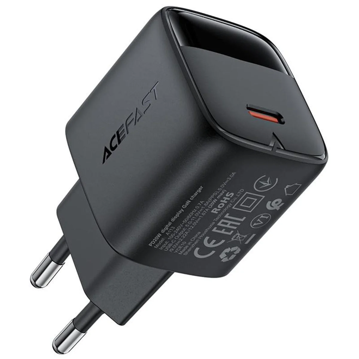 СЗУ Acefast A113 PD20W GaN (1USB-C) Black