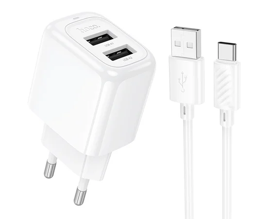 СЗУ Hoco CS51A Surplus (2USB-A) + Type-C White