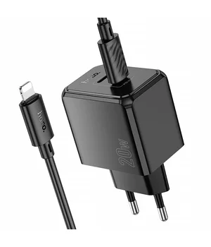СЗУ Hoco CS16A Wish PD20W (1USB-C/1L) + кабель Type-C to Lightning Black