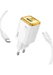 СЗУ Hoco N53 Monsoon PD30W+QC3.0 (1USB-A/1C) + Type-C to Type-C White