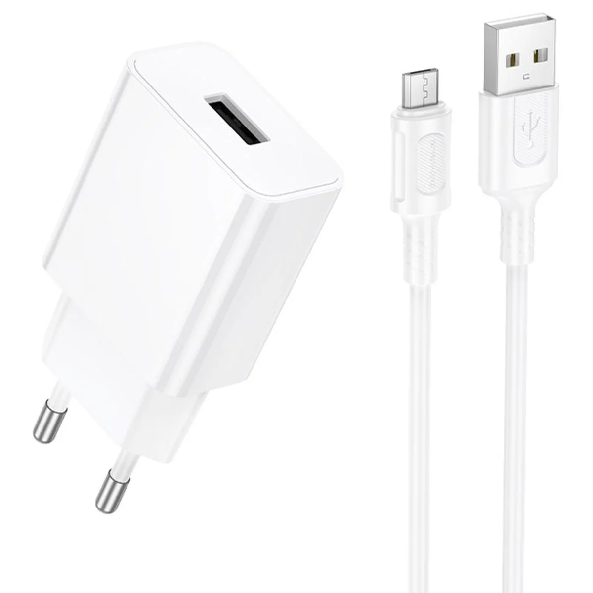 СЗУ Borofone BA110A Lemi 7.5W (1USB-A) + кабель USB to MicroUSB White