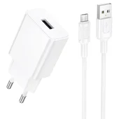 СЗУ Borofone BA110A Lemi 7.5W (1USB-A) + кабель USB to MicroUSB White