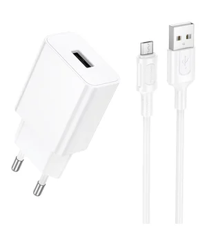СЗУ Borofone BA110A Lemi 7.5W (1USB-A) + кабель USB to MicroUSB White