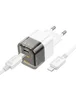 СЗУ Hoco C125A Transparent 1C PD20W + Type-C to Lightning Transparent black