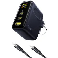 СЗУ Baseus PicoGo AE21 Fast Charger 100W (1USB-A/2C) + кабель Type-C to Type-C (E0121B) Cosmic Black