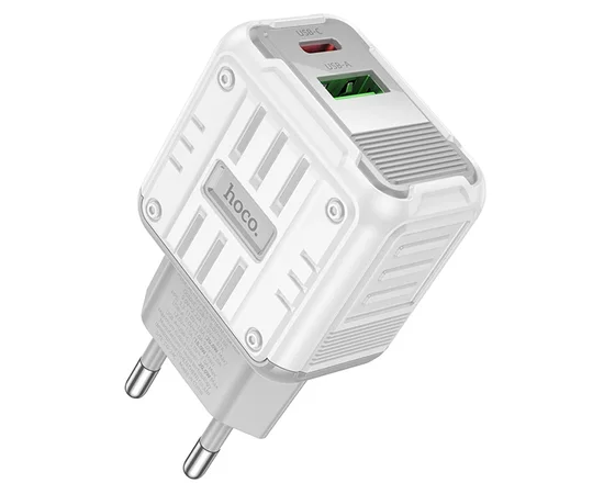 СЗУ Hoco C135A Rock PD20W+QC3.0 (1USB-A/1USB-C) White
