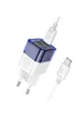 СЗУ Hoco C125A Transparent 1C PD20W + Type-C to Type-C Transparent blue